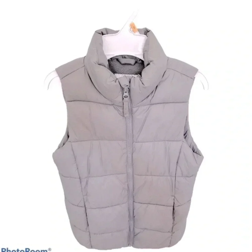 Old Navy Kids Frost-Free Water-Resistant Puffer Vest Dark Gray Medium 8